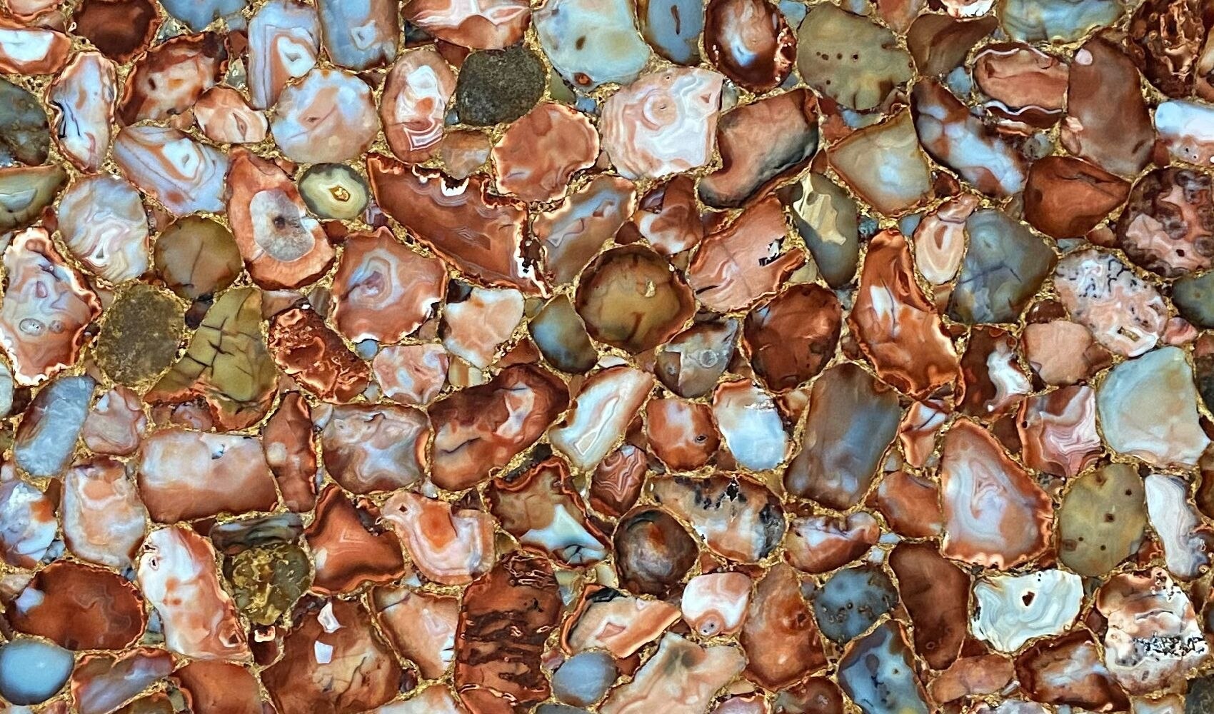 Agate Cezanne With Gold Inlay