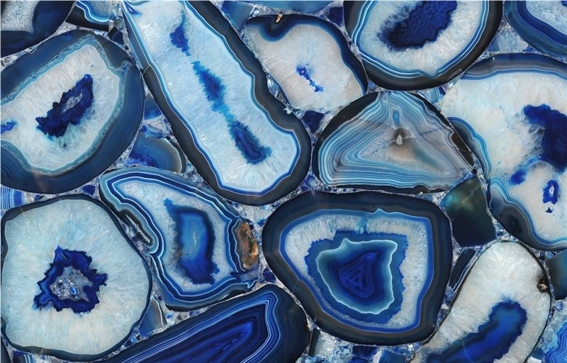 Blue Agate Semiprecious Stone