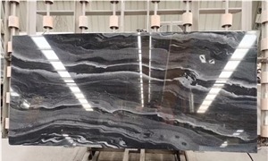 Sea Wave Black Marble