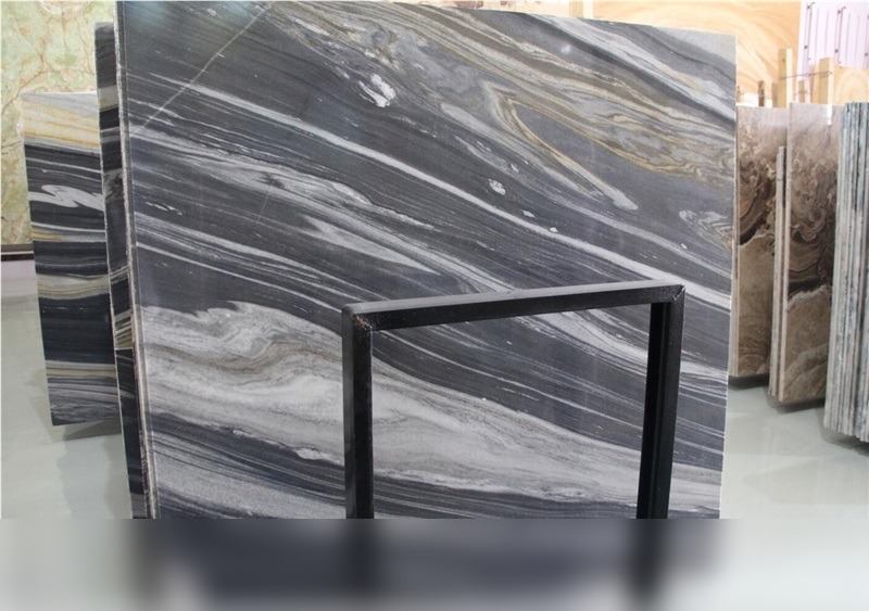 Sea Wave Black Marble