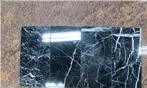 White Stripe in Black Marble