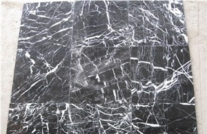 White Stripe in Black Marble
