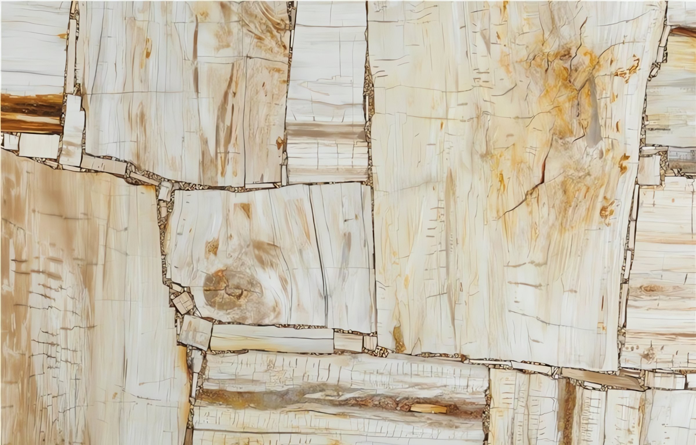 Petrified Wood Ivory Retro